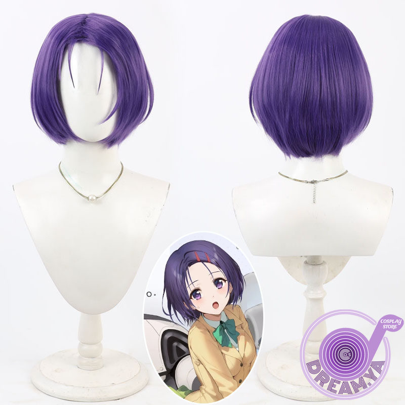 Anime Cosplay Wig Heat Resistant - Sairenji Haruna Cosplay Wig Purple Short