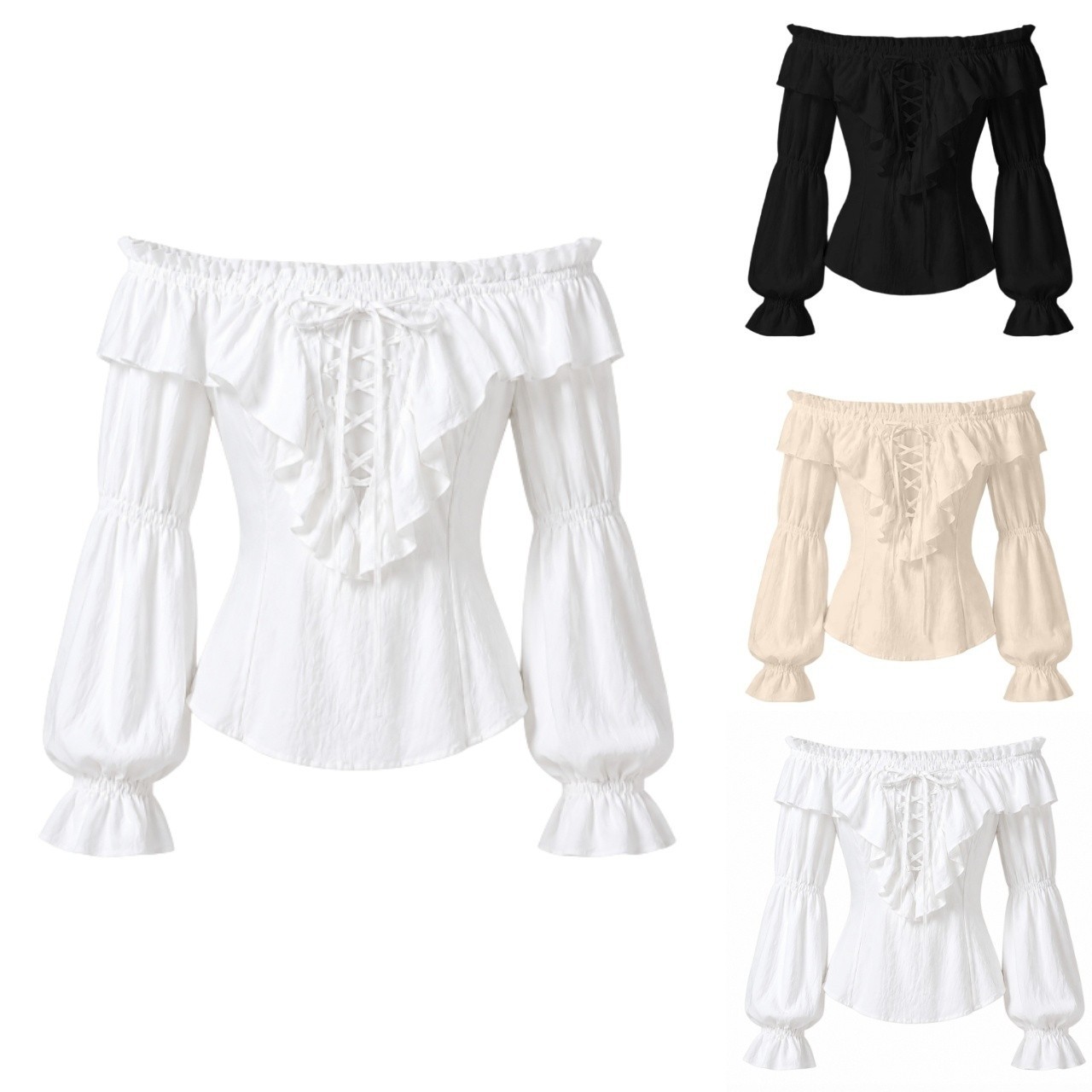 Pirate Blouse Women Medieval P - Costumes review and price