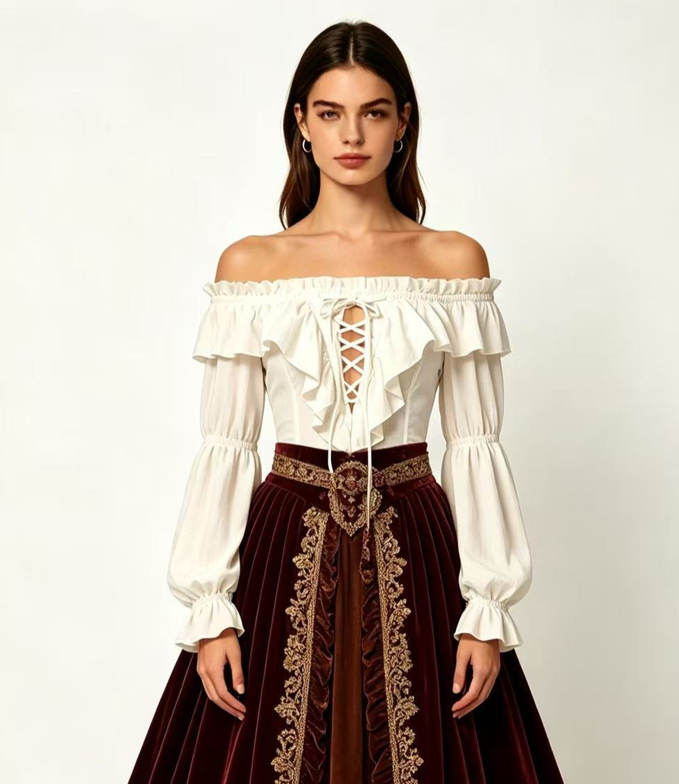 Pirate Blouse Women Medieval P - Costumes review and price