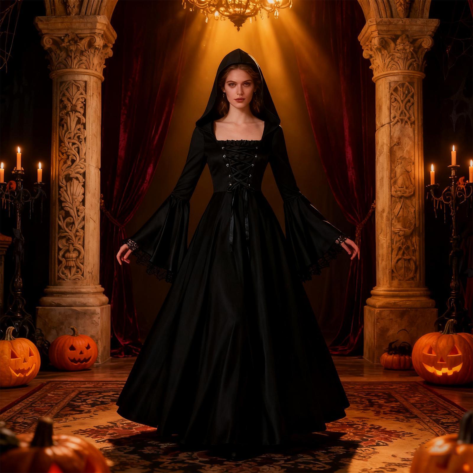Halloween Witch Costume Mediev - Medieval Renaissance Dress Women review and price