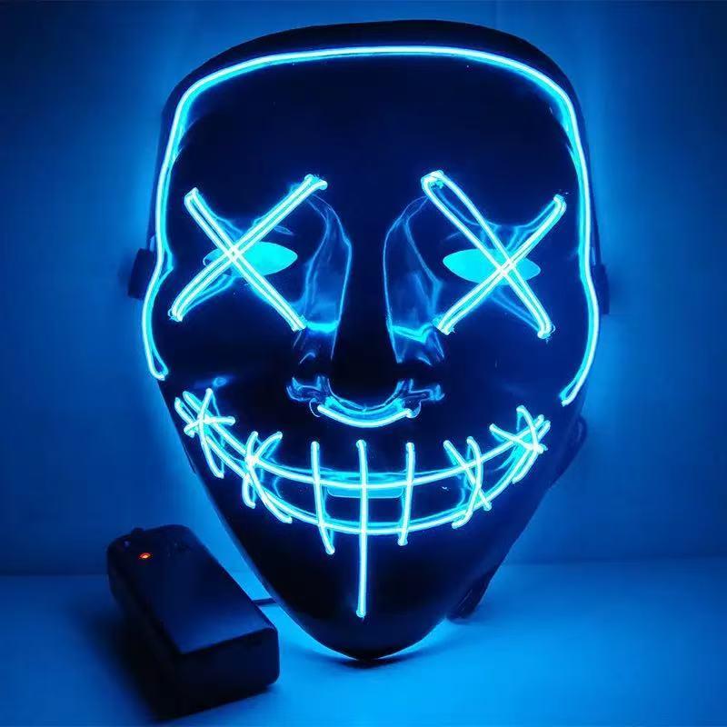LED Glowing Black V-Shaped Mas - Led Purge Mask Halloween review and price