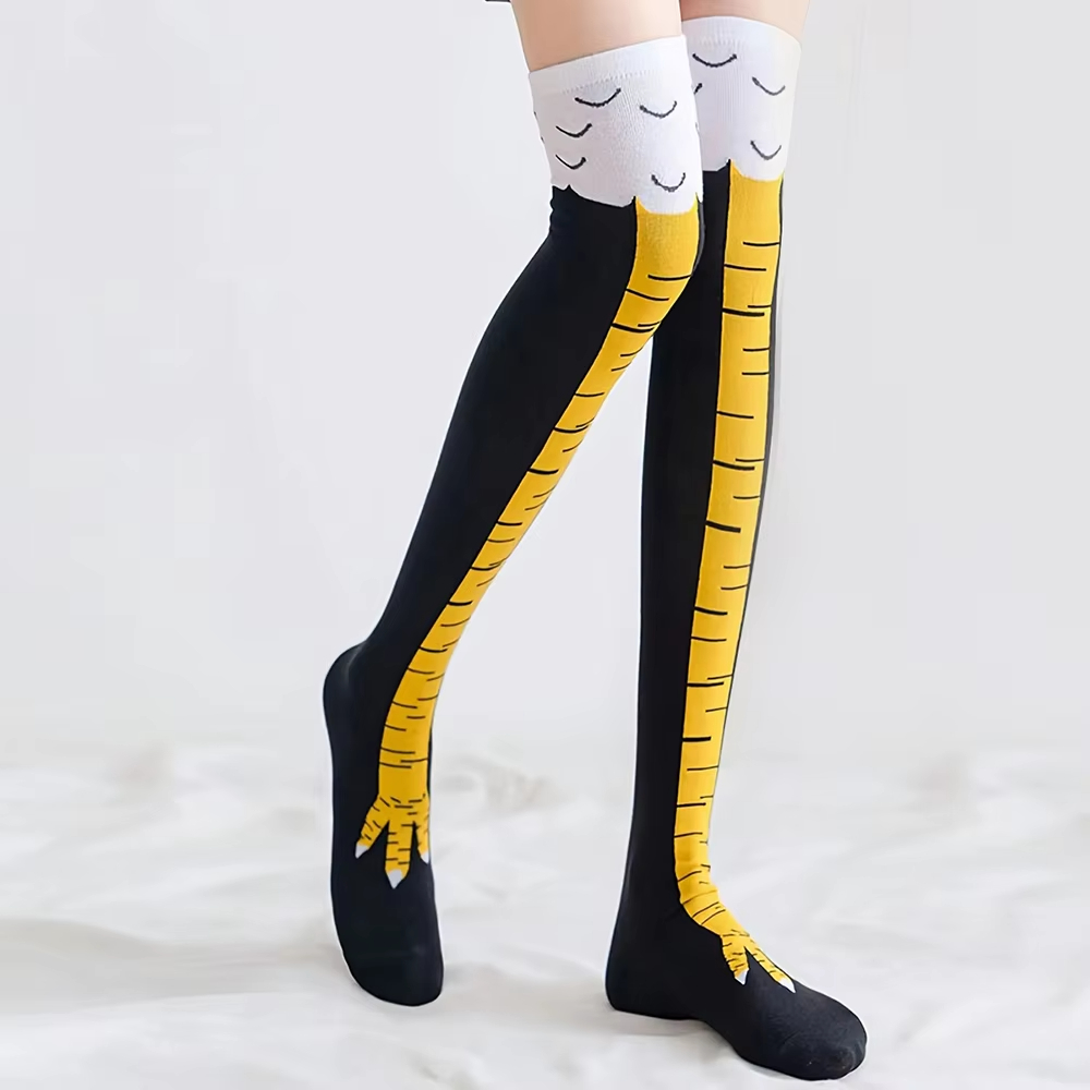 1/2 Pairs Women Knee High Sock - Funny Chicken Leg Socks review and price