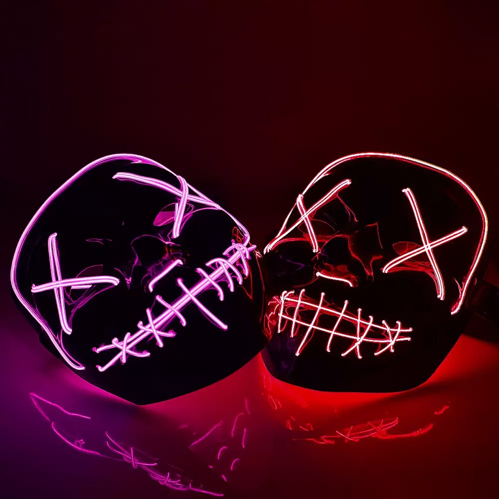Scary Wireless Luminous LED Pu - Led Purge Mask Halloween review and price